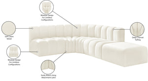 Arc Cream Velvet Modular Sofa 103Cream-S5C Meridian Furniture
