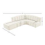 Arc Cream Velvet Modular Sofa 103Cream-S5C Meridian Furniture