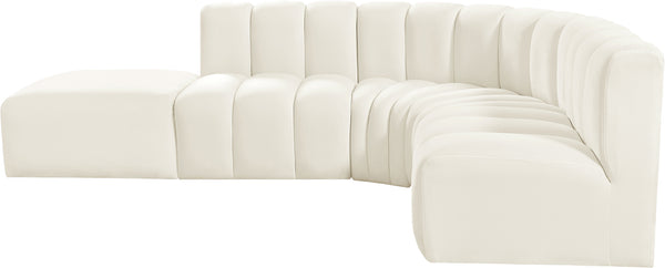 Arc Cream Velvet Modular Sofa 103Cream-S5C Meridian Furniture
