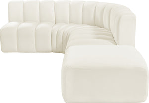 Arc Cream Velvet Modular Sofa 103Cream-S5C Meridian Furniture