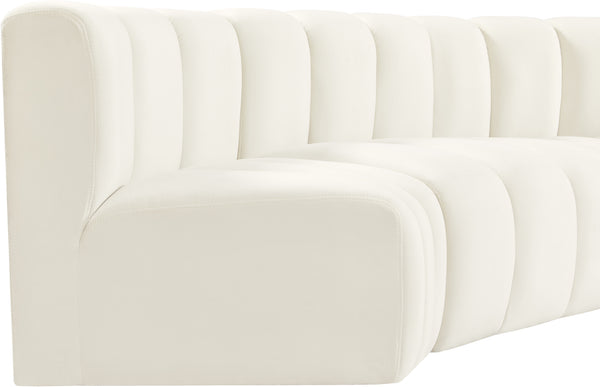 Arc Cream Velvet Modular Sofa 103Cream-S5C Meridian Furniture