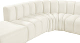 Arc Cream Velvet Modular Sofa 103Cream-S5C Meridian Furniture