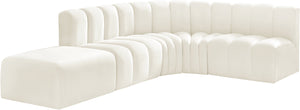 Arc Cream Velvet Modular Sofa 103Cream-S5C Meridian Furniture