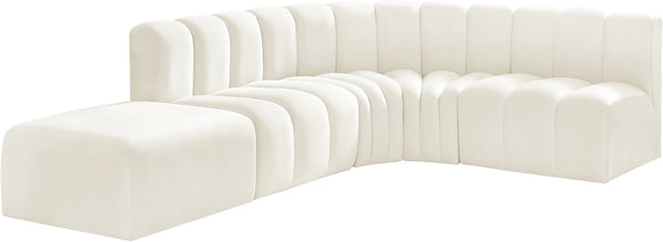 Arc Cream Velvet Modular Sofa 103Cream-S5C Meridian Furniture