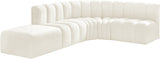 Arc Cream Velvet Modular Sofa 103Cream-S5C Meridian Furniture