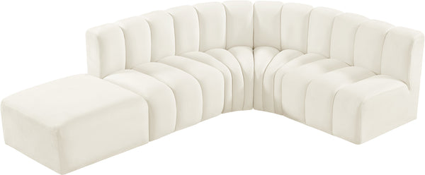 Arc Cream Velvet Modular Sofa 103Cream-S5C Meridian Furniture