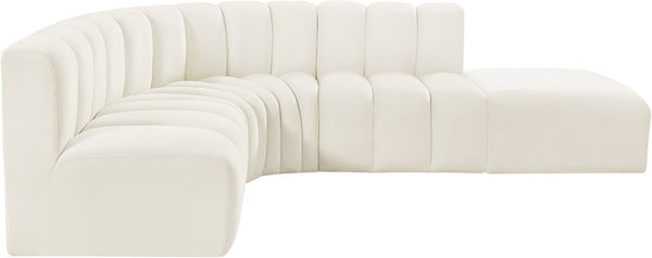 Arc Cream Velvet Modular Sofa 103Cream-S5C Meridian Furniture