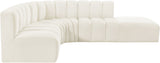 Arc Cream Velvet Modular Sofa 103Cream-S5C Meridian Furniture