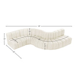 Arc Cream Velvet Modular Sofa 103Cream-S6A Meridian Furniture