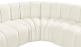 Arc Cream Velvet Modular Sofa 103Cream-S6A Meridian Furniture