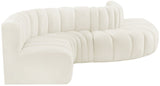 Arc Cream Velvet Modular Sofa 103Cream-S6A Meridian Furniture