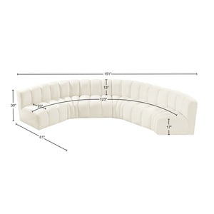 Arc Cream Velvet Modular Sofa 103Cream-S6B Meridian Furniture