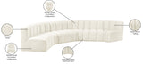 Arc Cream Velvet Modular Sofa 103Cream-S6B Meridian Furniture