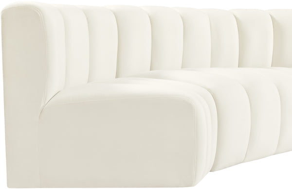 Arc Cream Velvet Modular Sofa 103Cream-S6B Meridian Furniture