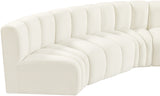 Arc Cream Velvet Modular Sofa 103Cream-S6B Meridian Furniture