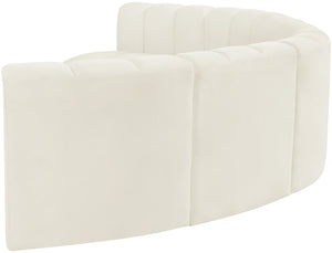 Arc Cream Velvet Modular Sofa 103Cream-S6B Meridian Furniture