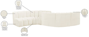 Arc Cream Velvet Modular Sofa 103Cream-S6D Meridian Furniture
