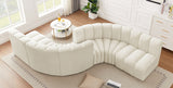 Arc Cream Velvet Modular Sofa 103Cream-S6D Meridian Furniture