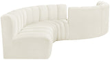 Arc Cream Velvet Modular Sofa 103Cream-S6D Meridian Furniture