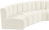 Arc Cream Velvet Modular Sofa 103Cream-S6D Meridian Furniture