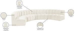 Arc Cream Velvet Modular Sofa 103Cream-S7B Meridian Furniture