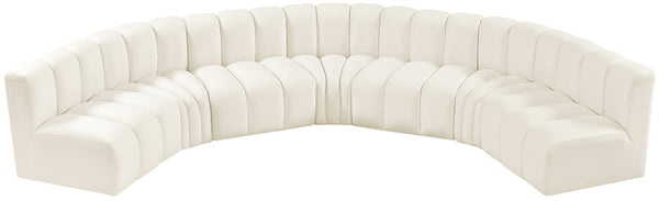 Arc Cream Velvet Modular Sofa 103Cream-S7B Meridian Furniture