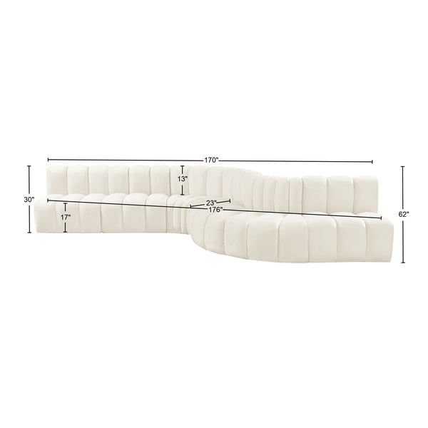 Arc Cream Velvet Modular Sofa 103Cream-S7C Meridian Furniture