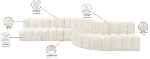 Arc Cream Velvet Modular Sofa 103Cream-S7C Meridian Furniture