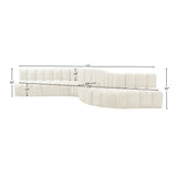 Arc Cream Velvet Modular Sofa 103Cream-S7C Meridian Furniture