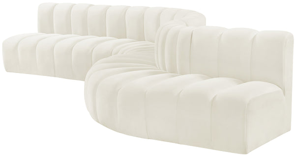 Arc Cream Velvet Modular Sofa 103Cream-S7C Meridian Furniture