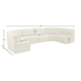 Arc Cream Velvet Modular Sofa 103Cream-S8A Meridian Furniture