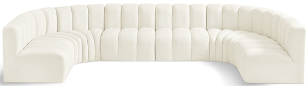 Arc Cream Velvet Modular Sofa 103Cream-S8A Meridian Furniture