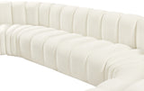 Arc Cream Velvet Modular Sofa 103Cream-S8A Meridian Furniture