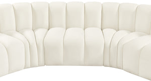 Arc Cream Velvet Modular Sofa 103Cream-S8A Meridian Furniture