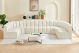 Arc Cream Velvet Modular Sofa 103Cream-S8A Meridian Furniture