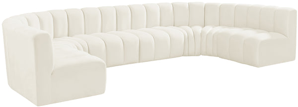 Arc Cream Velvet Modular Sofa 103Cream-S8A Meridian Furniture