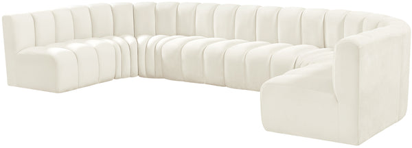 Arc Cream Velvet Modular Sofa 103Cream-S8A Meridian Furniture