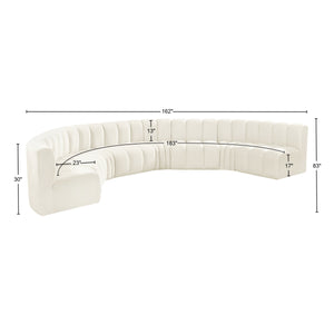 Arc Cream Velvet Modular Sofa 103Cream-S8B Meridian Furniture
