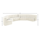 Arc Cream Velvet Modular Sofa 103Cream-S8B Meridian Furniture