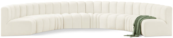 Arc Cream Velvet Modular Sofa 103Cream-S8B Meridian Furniture