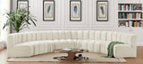 Arc Cream Velvet Modular Sofa 103Cream-S8B Meridian Furniture