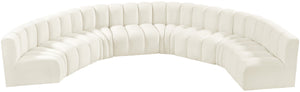 Arc Cream Velvet Modular Sofa 103Cream-S8B Meridian Furniture