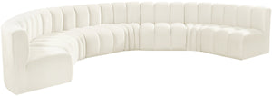 Arc Cream Velvet Modular Sofa 103Cream-S8B Meridian Furniture