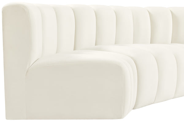 Arc Cream Velvet Modular Sofa 103Cream-S8C Meridian Furniture