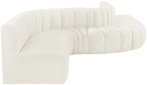 Arc Cream Velvet Modular Sofa 103Cream-S8C Meridian Furniture