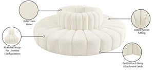 Arc Cream Velvet Modular Sofa 103Cream-S8D Meridian Furniture