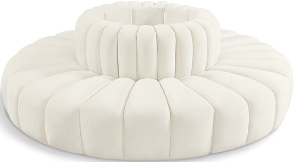 Arc Cream Velvet Modular Sofa 103Cream-S8D Meridian Furniture
