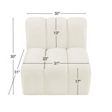 Arc Cream Velvet Straight Chair 103Cream-ST Meridian Furniture