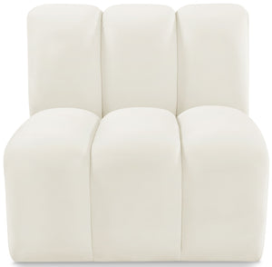 Arc Cream Velvet Straight Chair 103Cream-ST Meridian Furniture