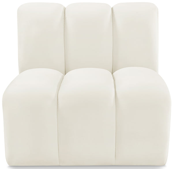Arc Cream Velvet Straight Chair 103Cream-ST Meridian Furniture